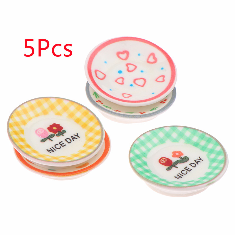 5Pcs 1/12 Dollhouse Mini Plate - Kitchen Gadgets Best review and price