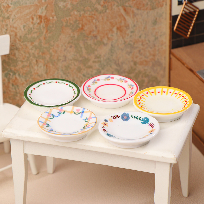 5Pcs 1/12 Dollhouse Mini Plate - Kitchen Gadgets Best review and price