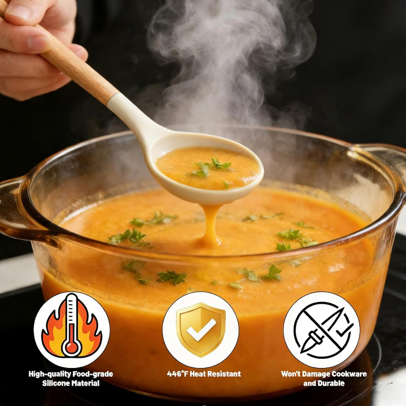 Wooden Handle Silicone Kitchen - Kitchen Gadgets And Utensils review and price