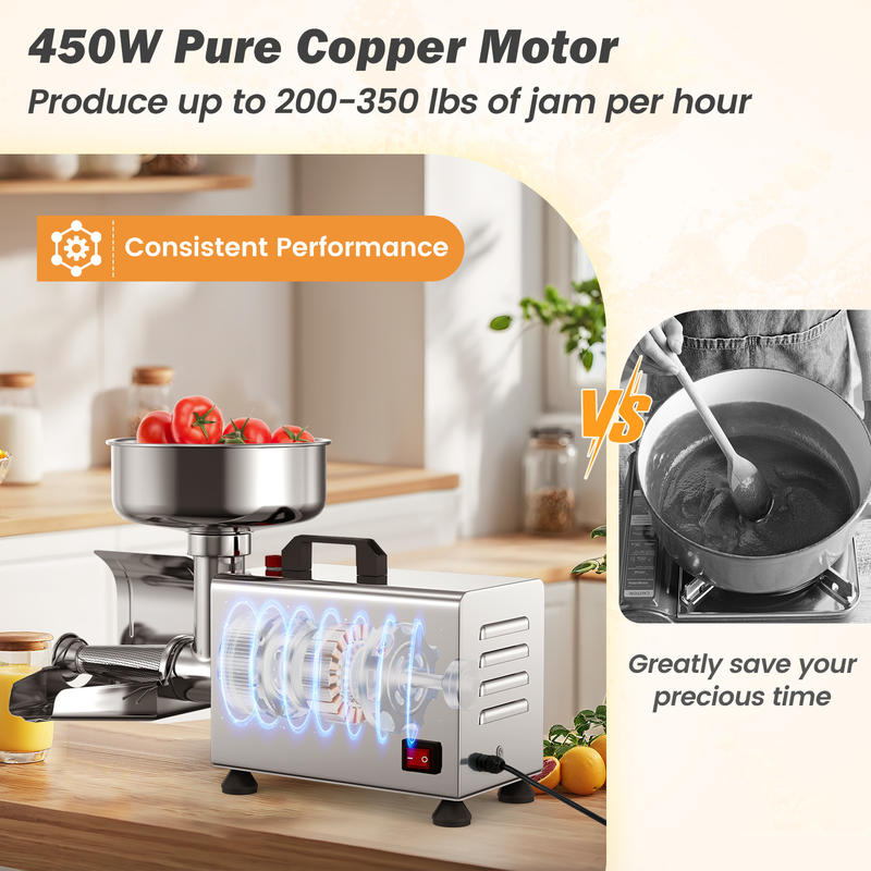 450W Electric Tomato Strainer  - Stainless Steel Strainer review and price